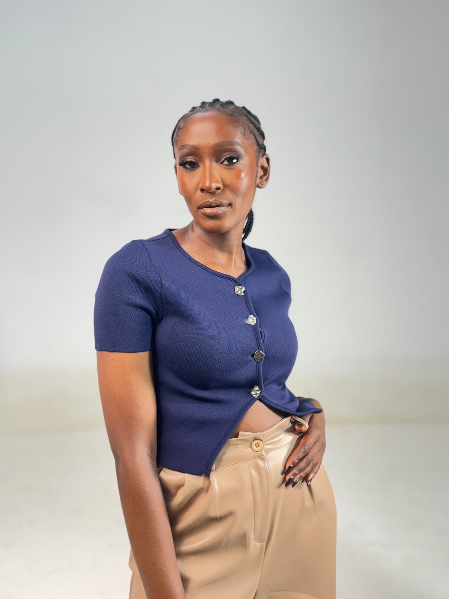 The Mia Short Sleeved Knit Crop