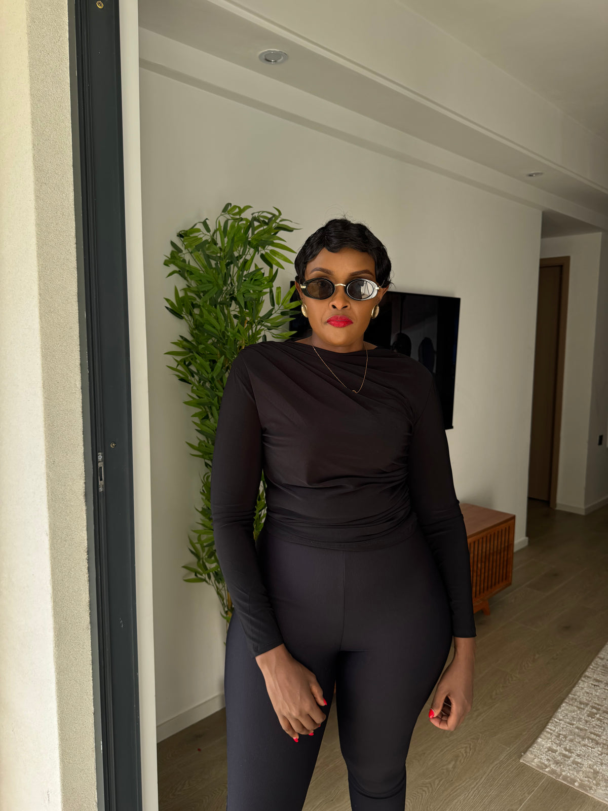 Sienna Long-Sleeve Ruched Top