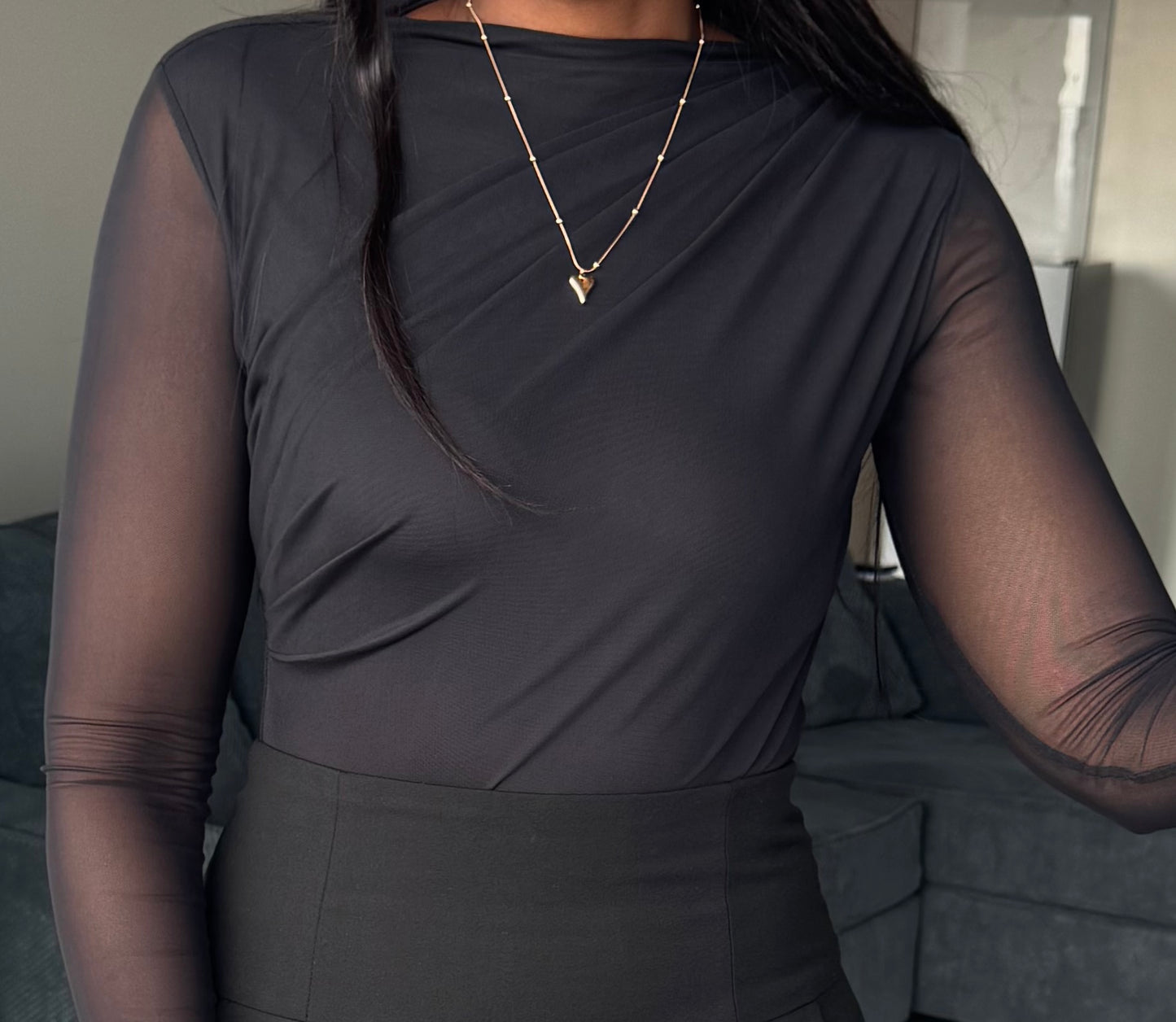 Mesh Ruched Bodysuit