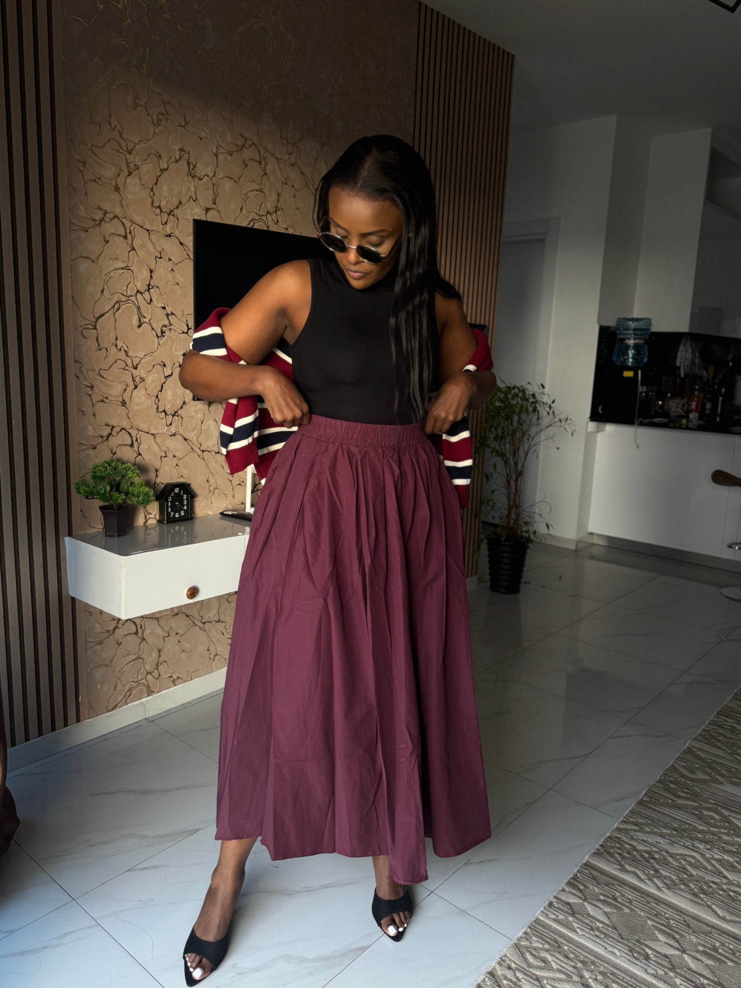Poplin Maxi Skirt