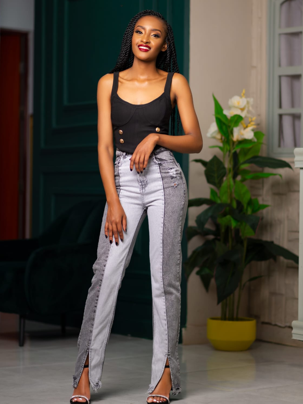 Lylla two-toned slit jeans