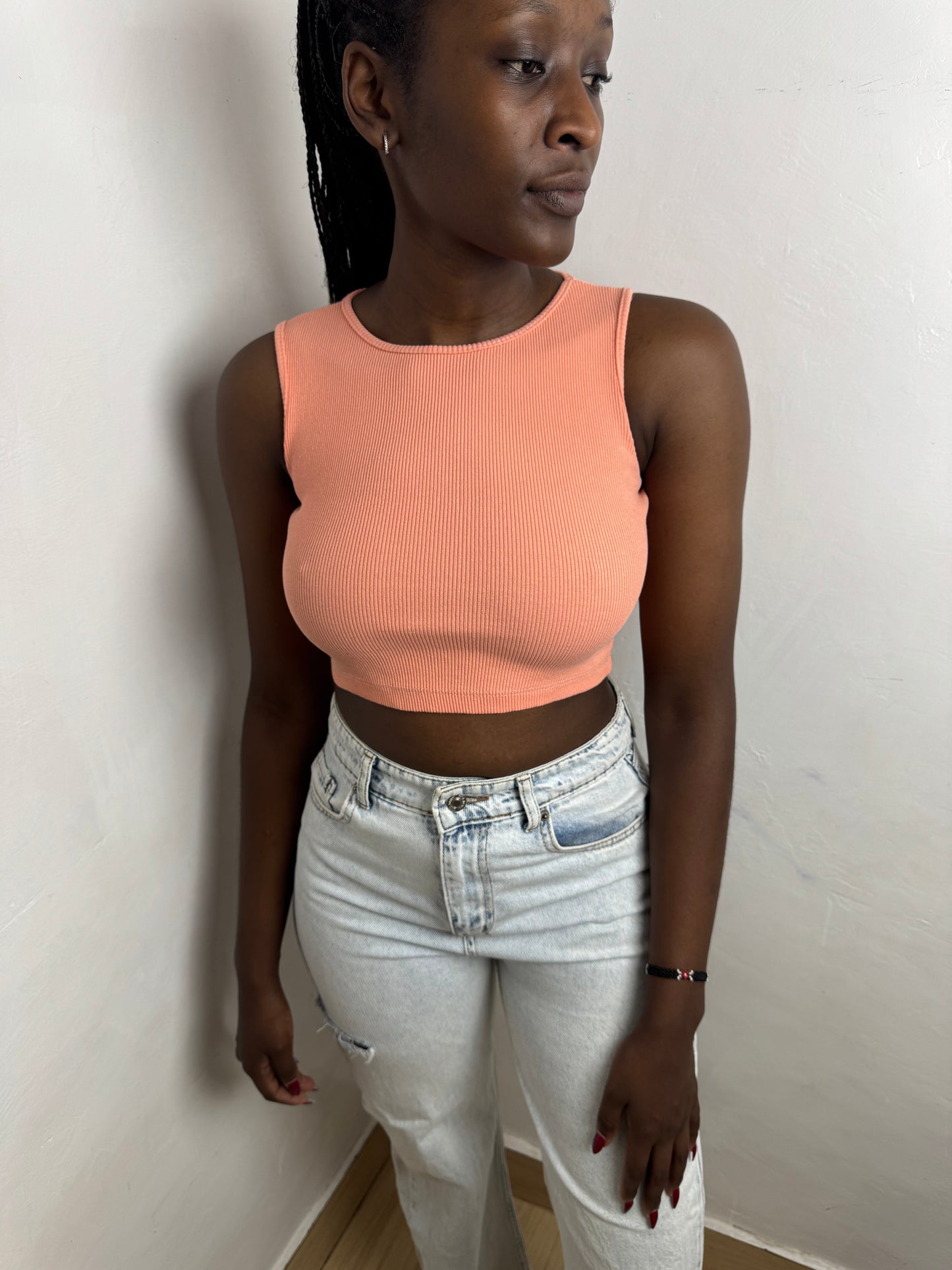 Halter Ribbed Crop