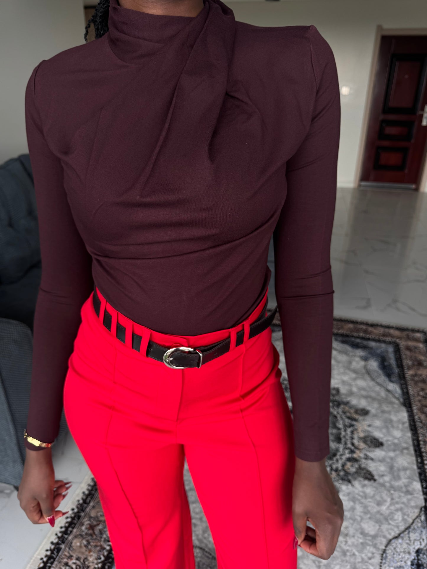 Neck-ruched Top