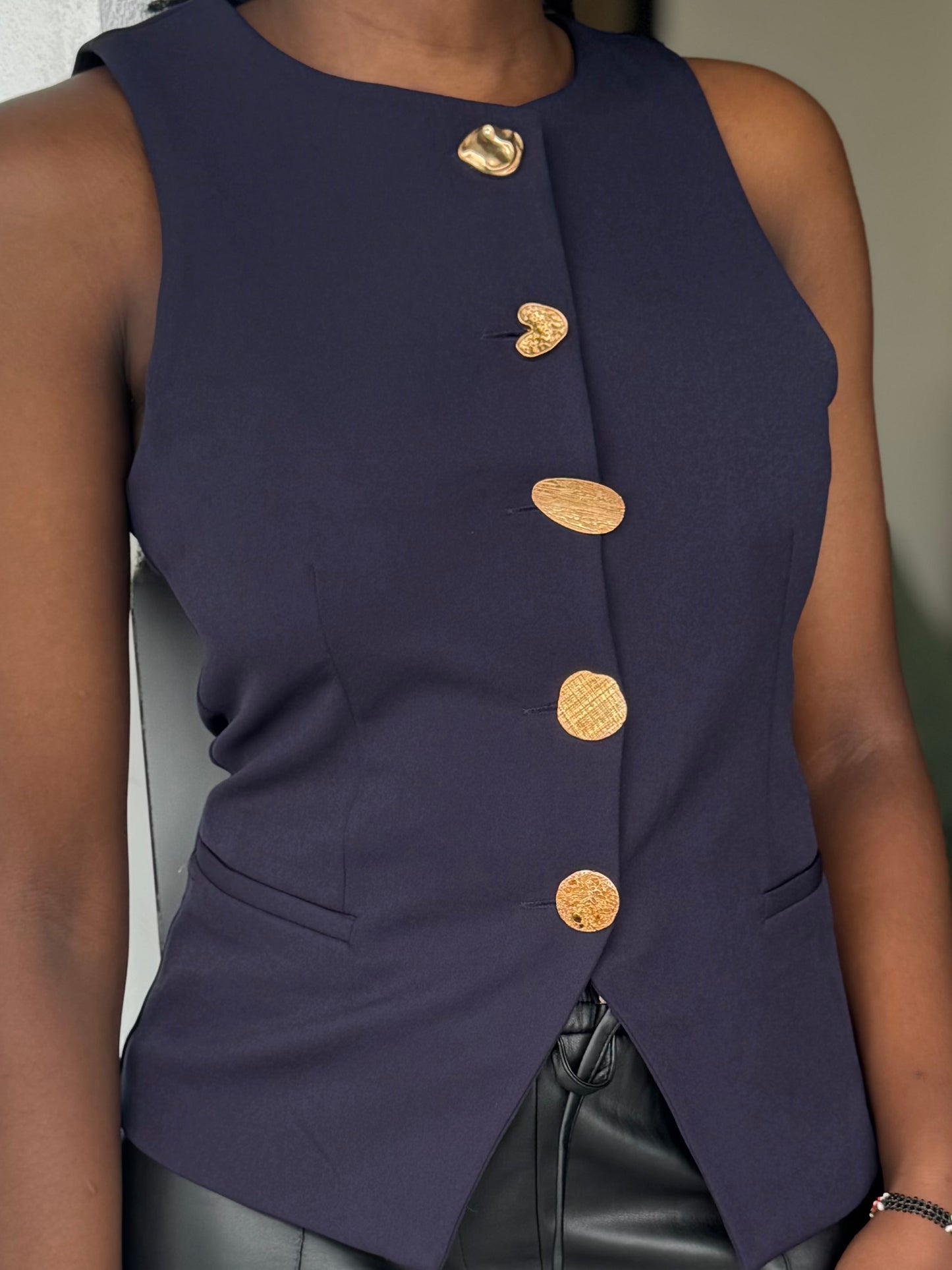 Massimo Gold-buttoned Halfcoat