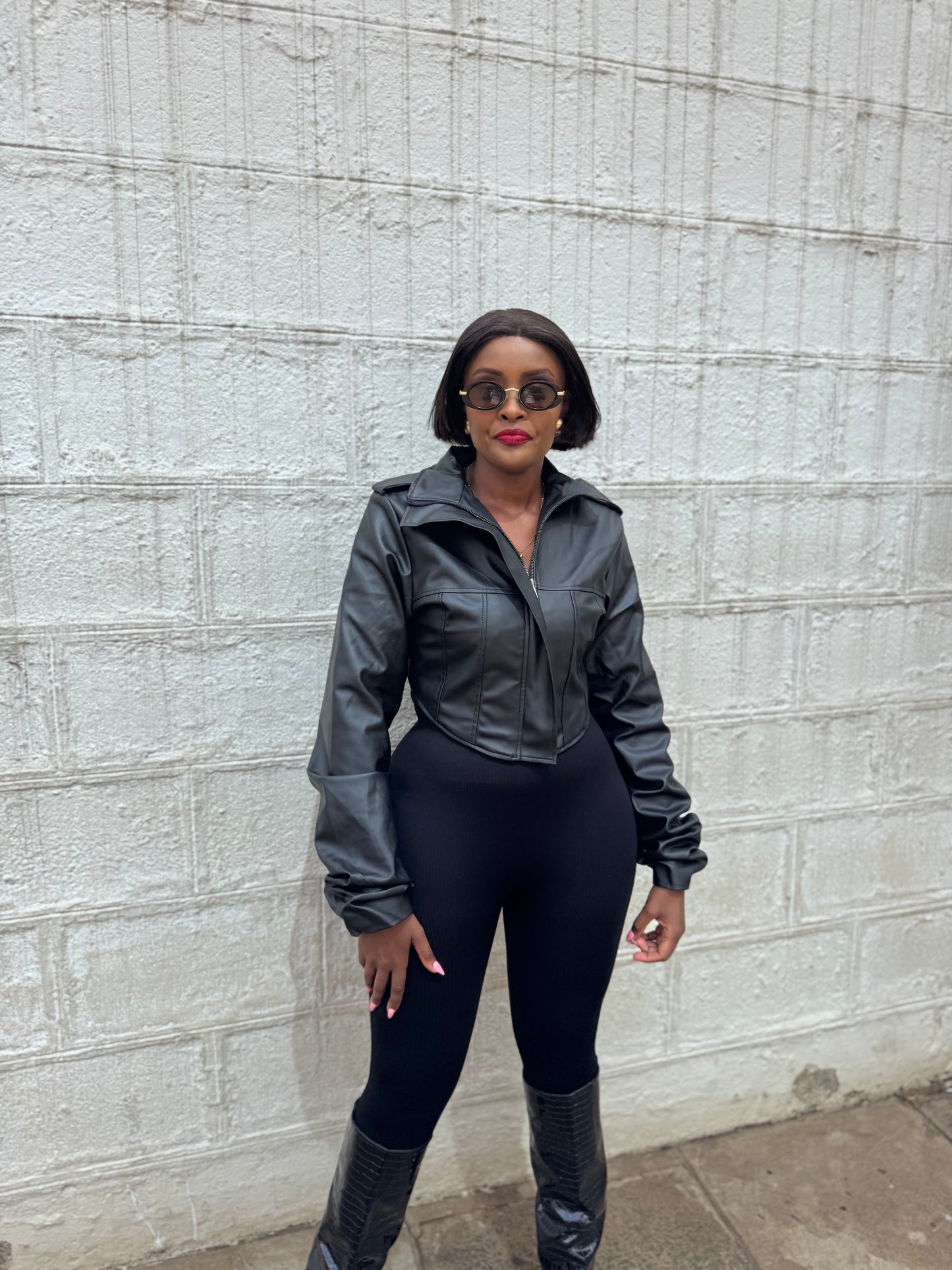 Sade Corset Sculpt Leather Jacket