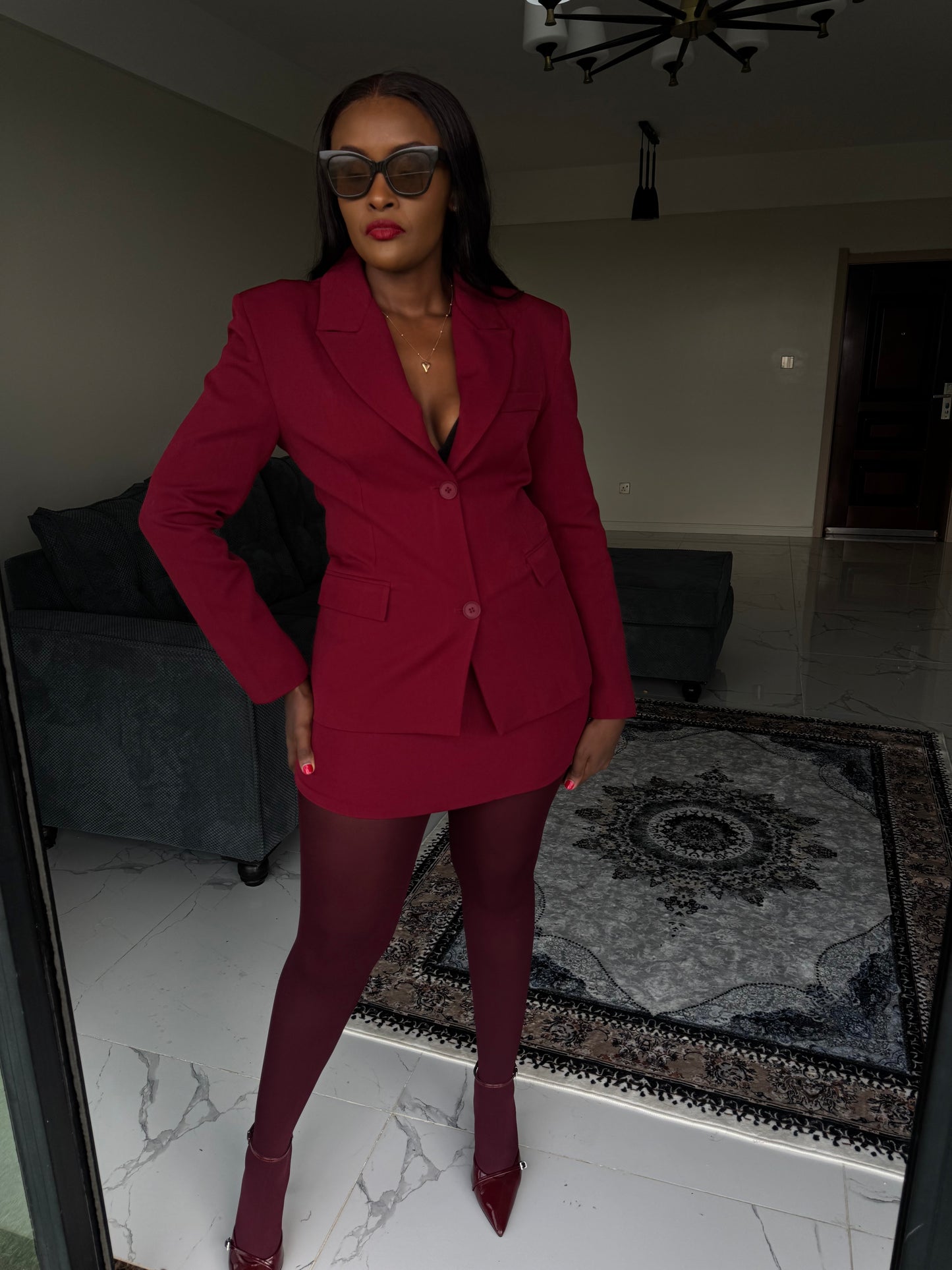 Padded Blazer & Mini Skirt Set