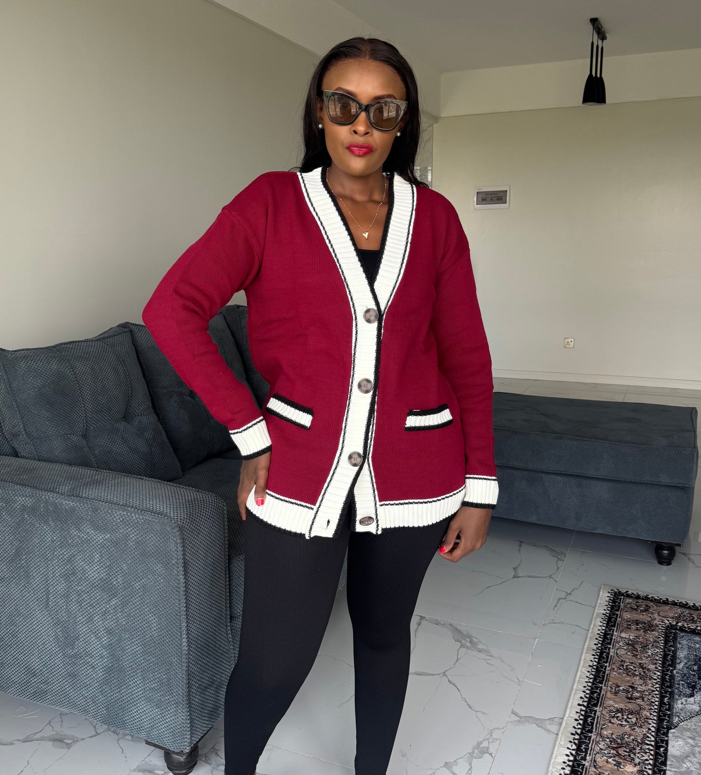 Maroon College Cardigan