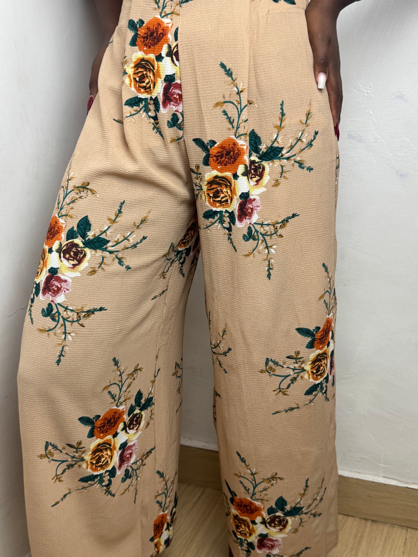 Side Slit Floral Pants