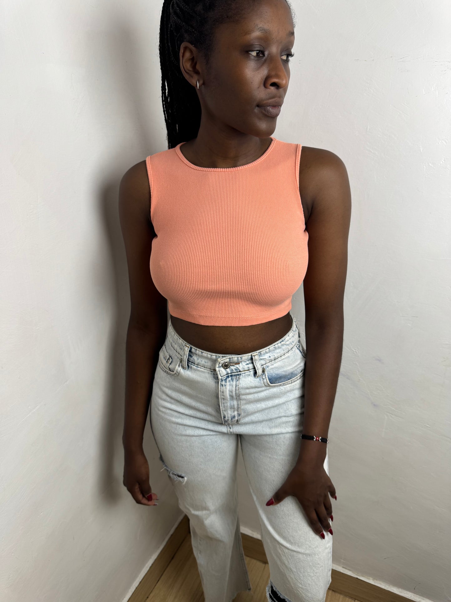 Halter Ribbed Crop