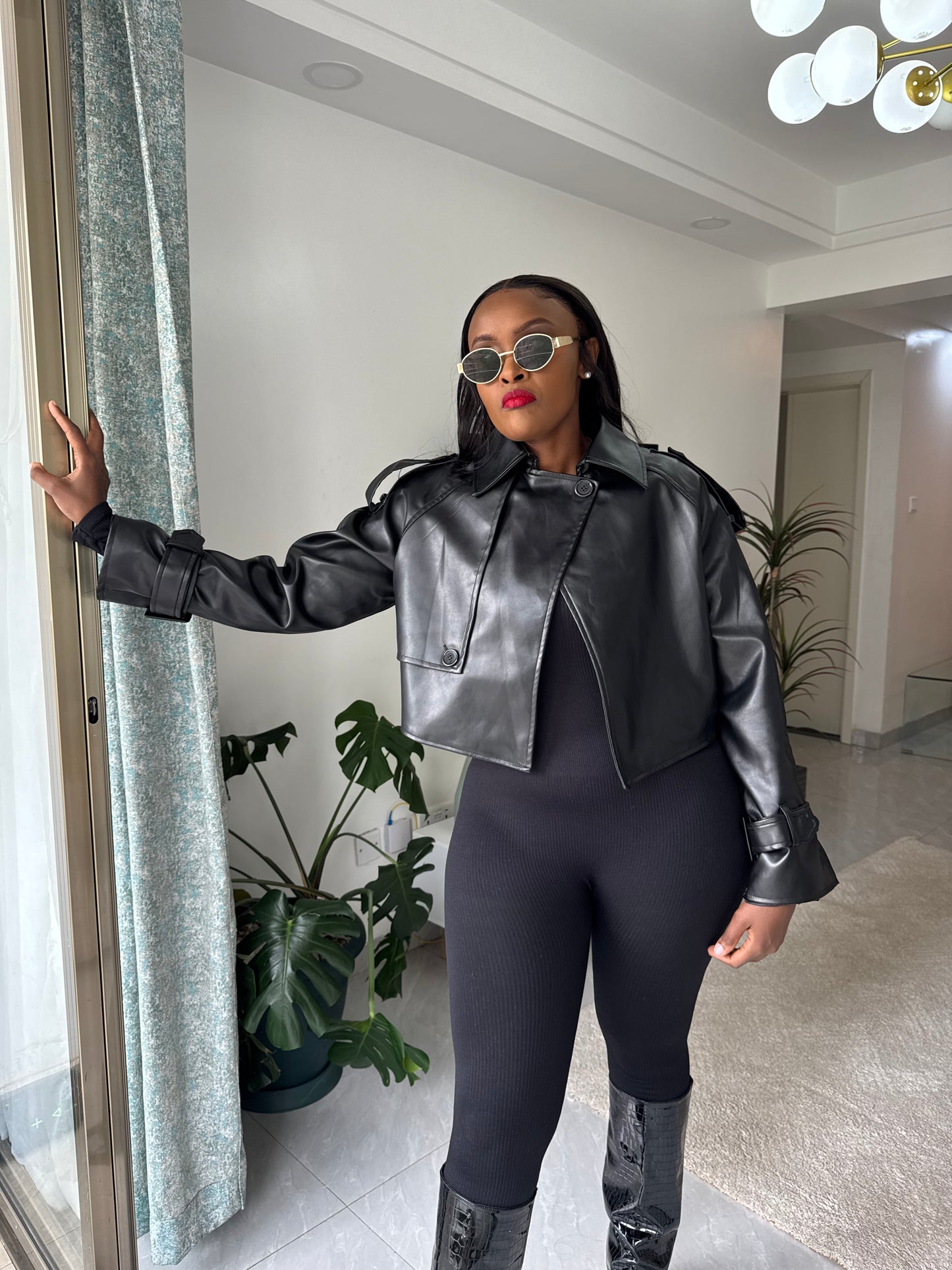 Soho Faux Leather Crop Jacket