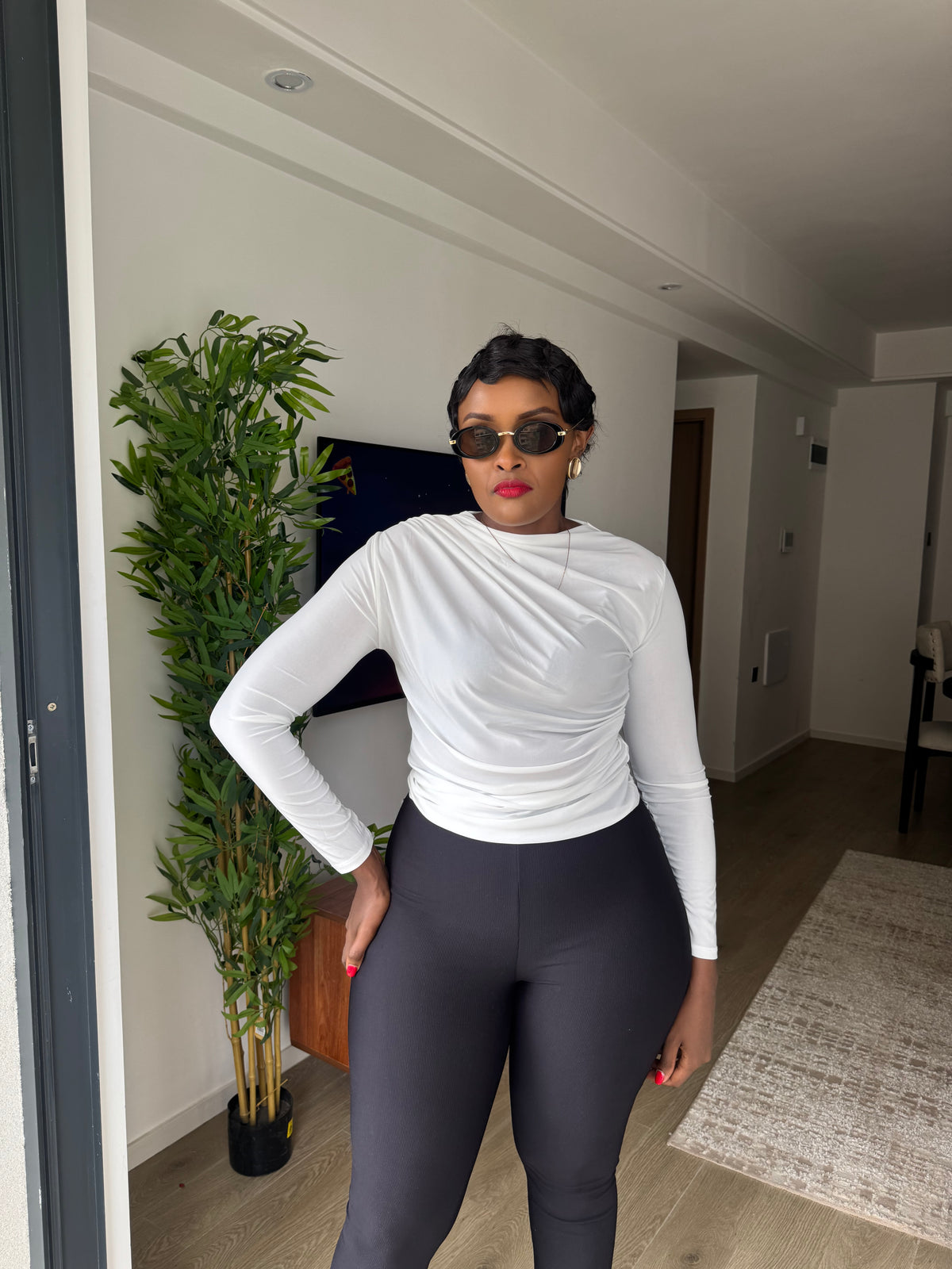 Sienna Long-Sleeve Ruched Top