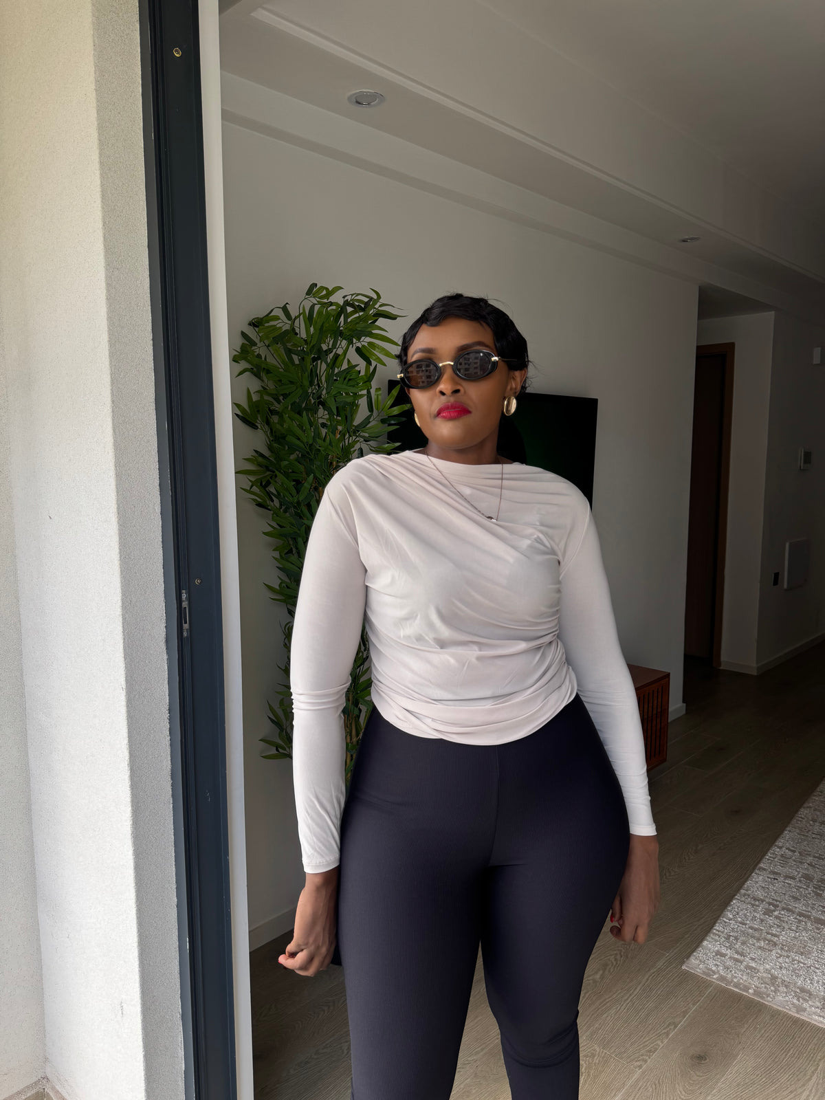 Sienna Long-Sleeve Ruched Top