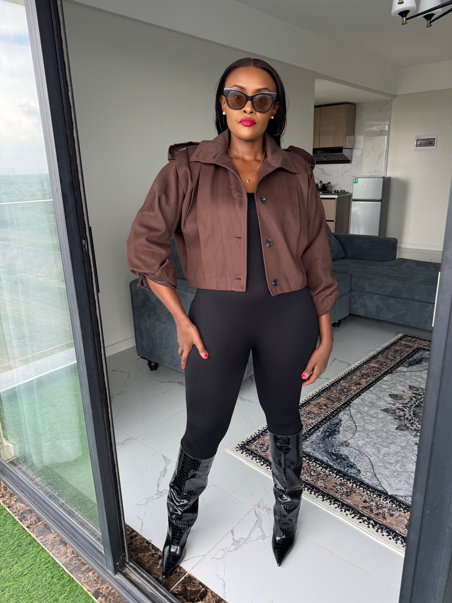 Pleated Bomber Jacket