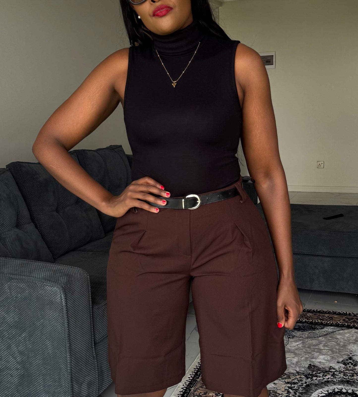 Turtleneck Sleeveless Cotton Bodysuit