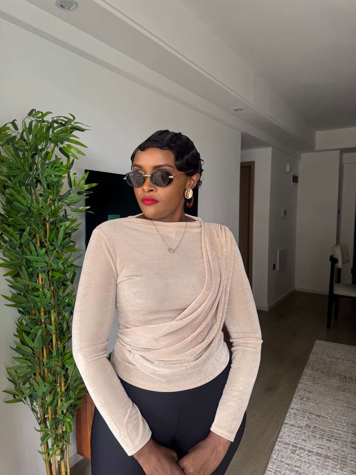 Simone Double-Drape Top
