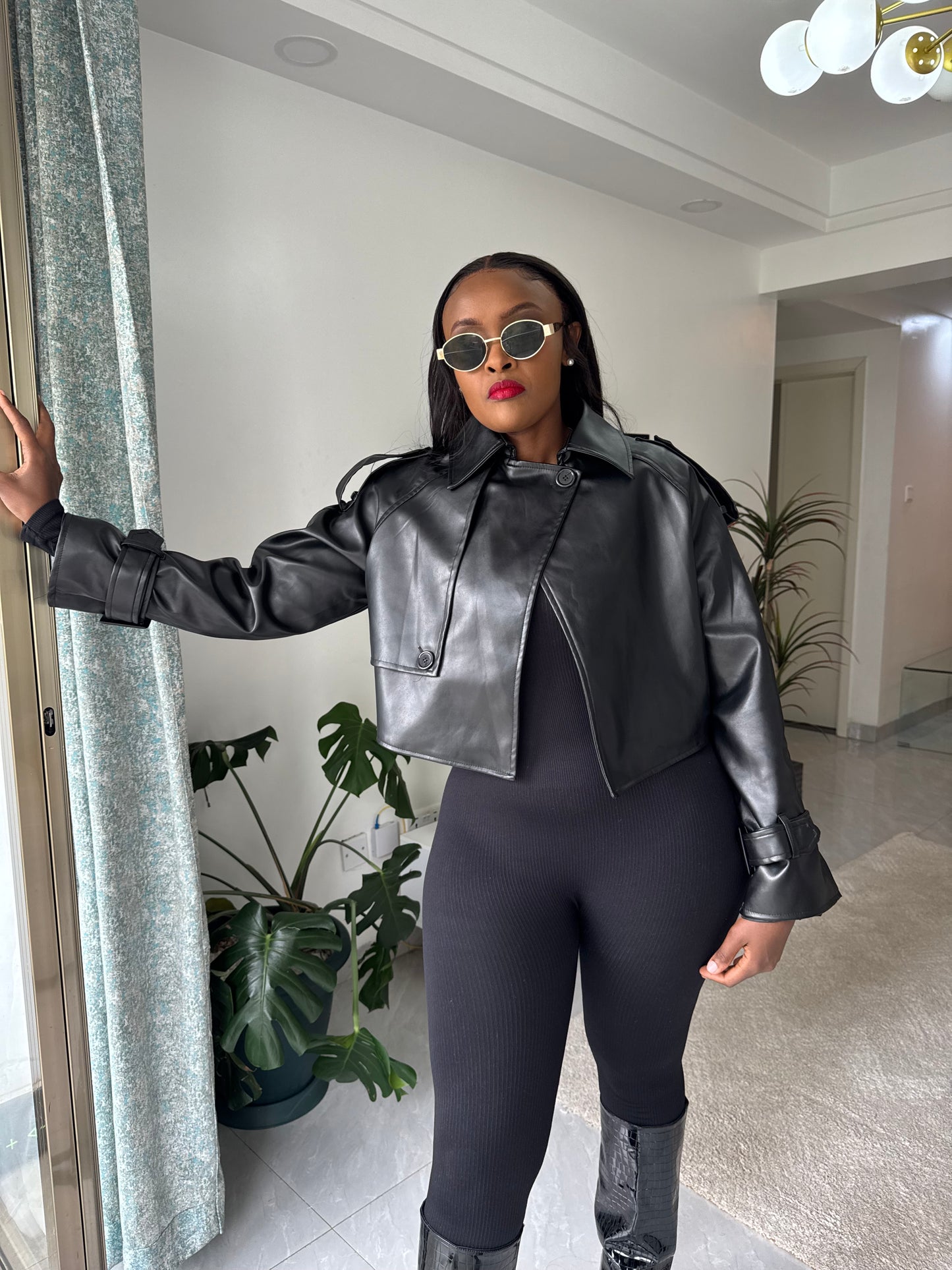 Soho Faux Leather Crop Jacket