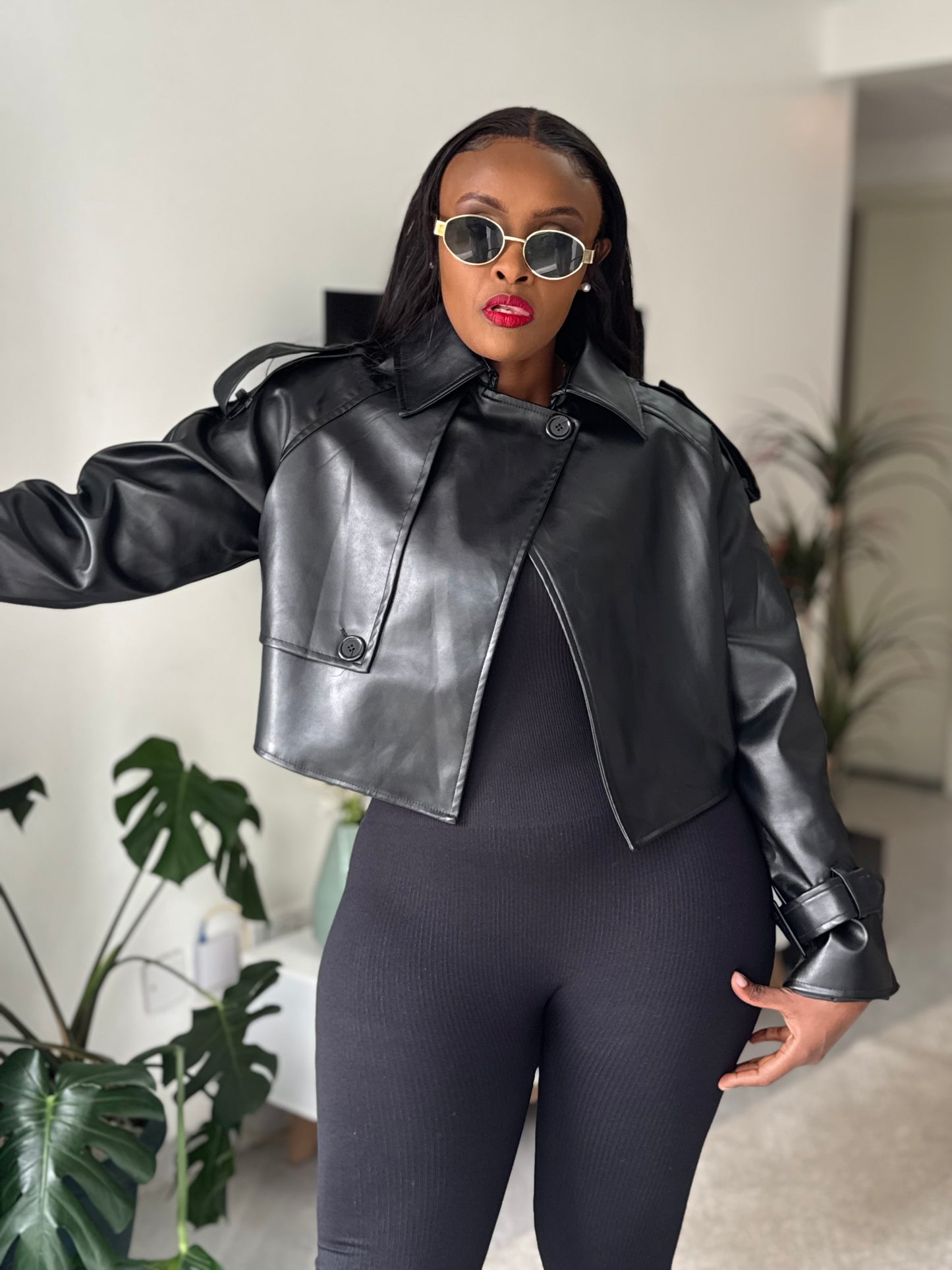 Soho Faux Leather Crop Jacket