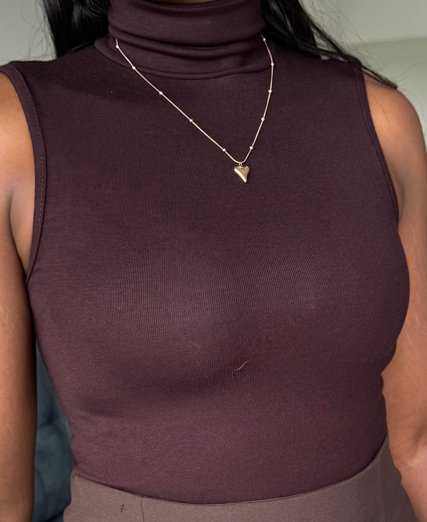 Turtleneck Sleeveless Cotton Bodysuit