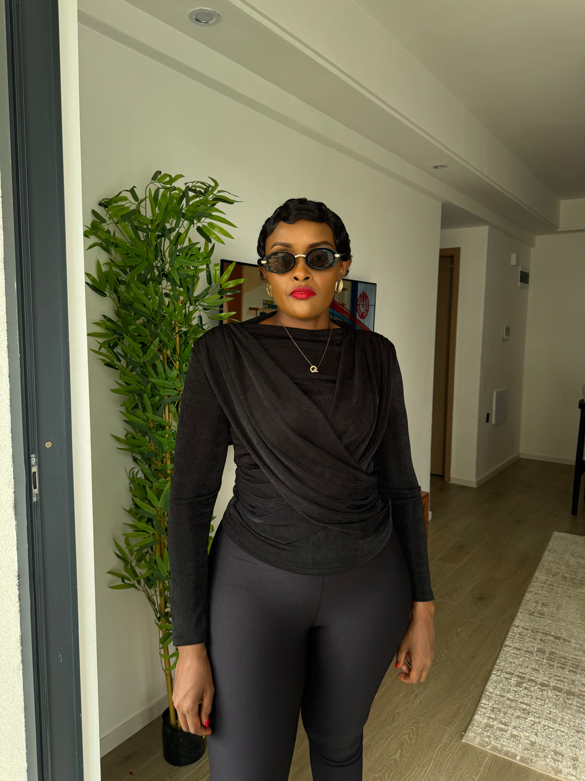 Simone Double-Drape Top