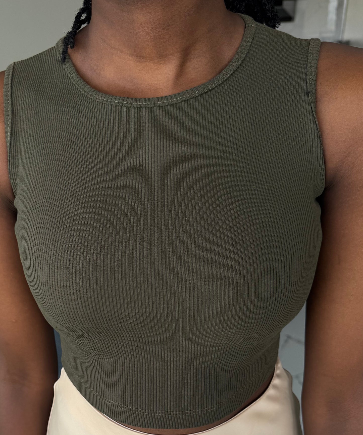 Halter Ribbed Crop