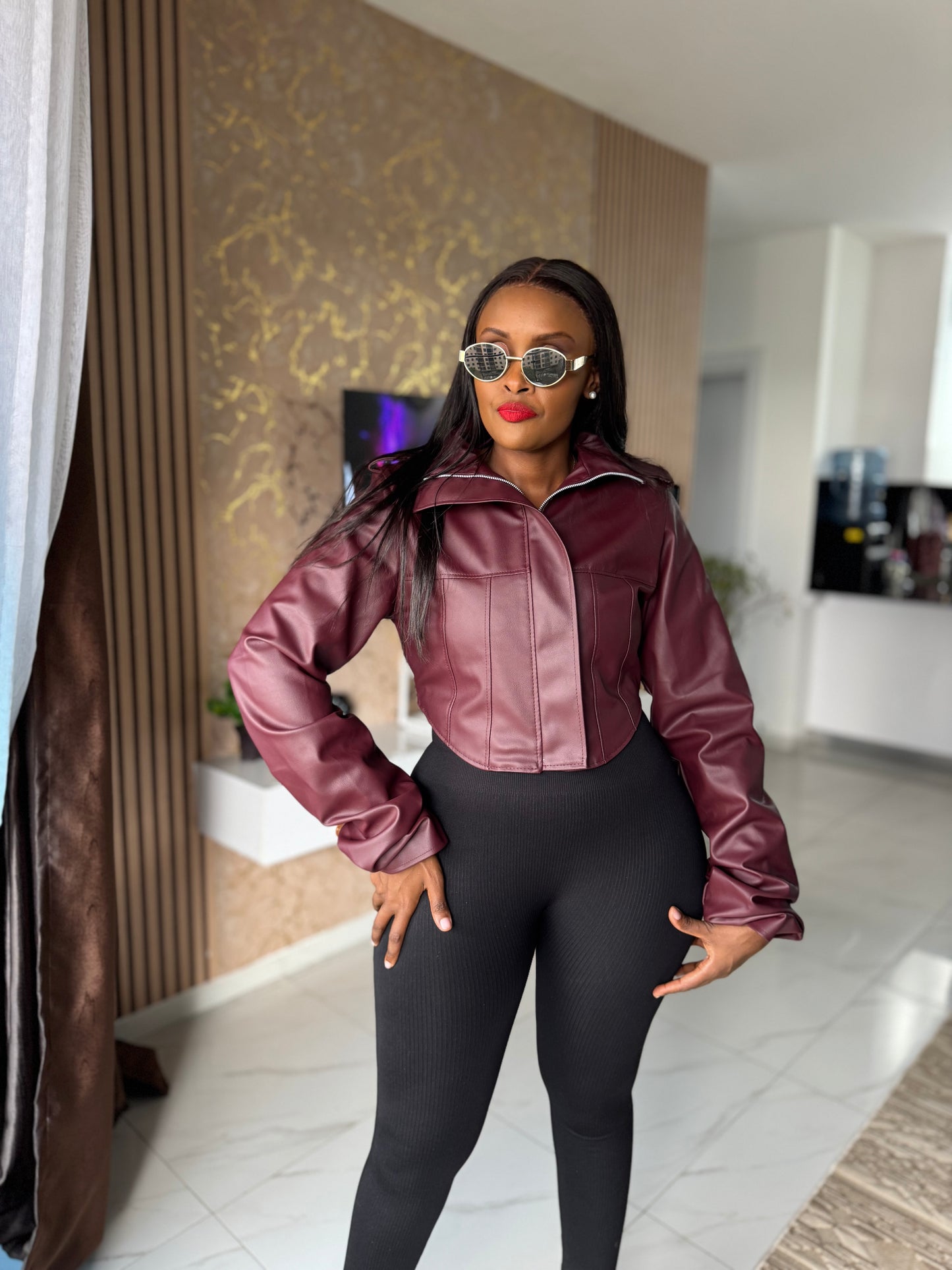 Sade Corset Sculpt Leather Jacket