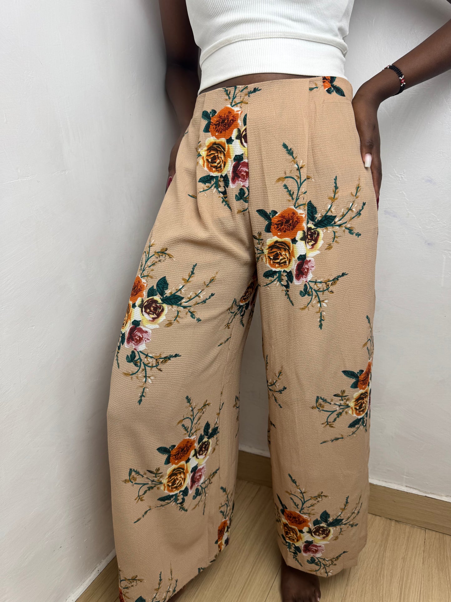 Side Slit Floral Pants