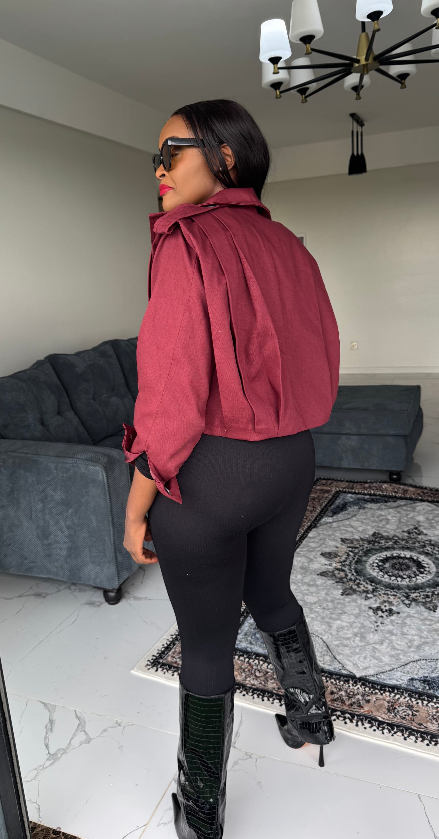 Pleated Bomber Jacket