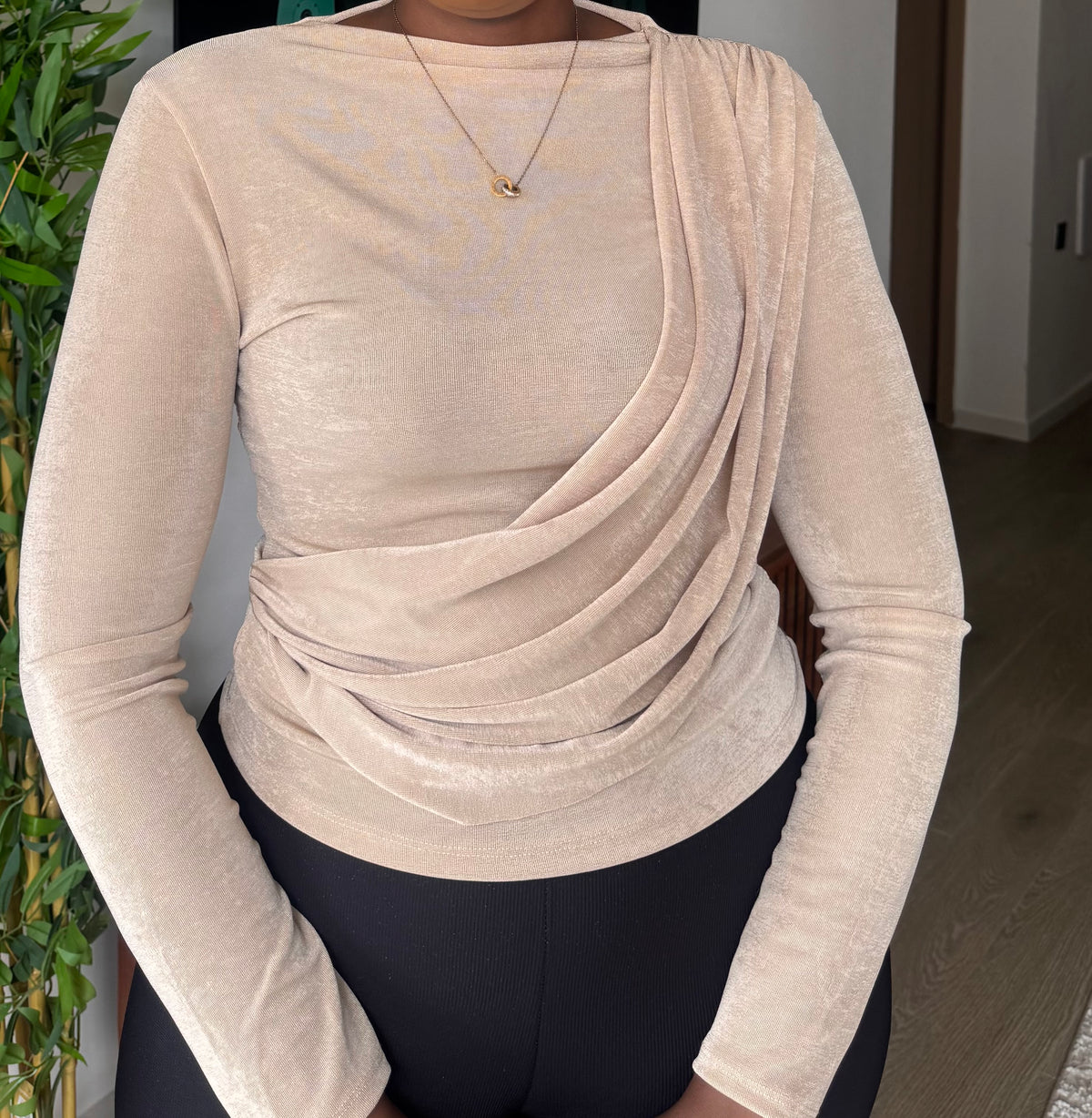 Selene Single-Drape Top
