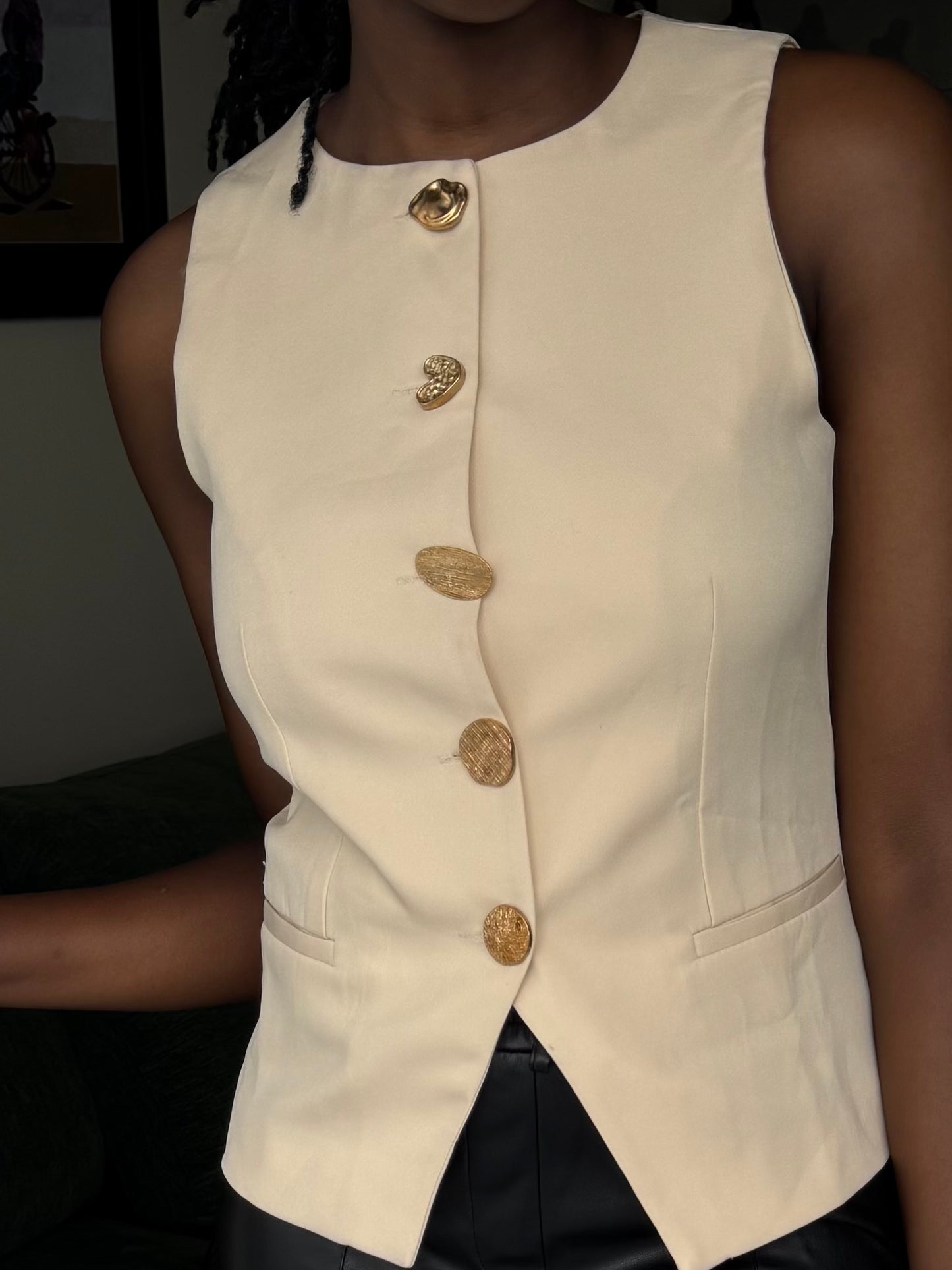 Massimo Gold-buttoned Halfcoat