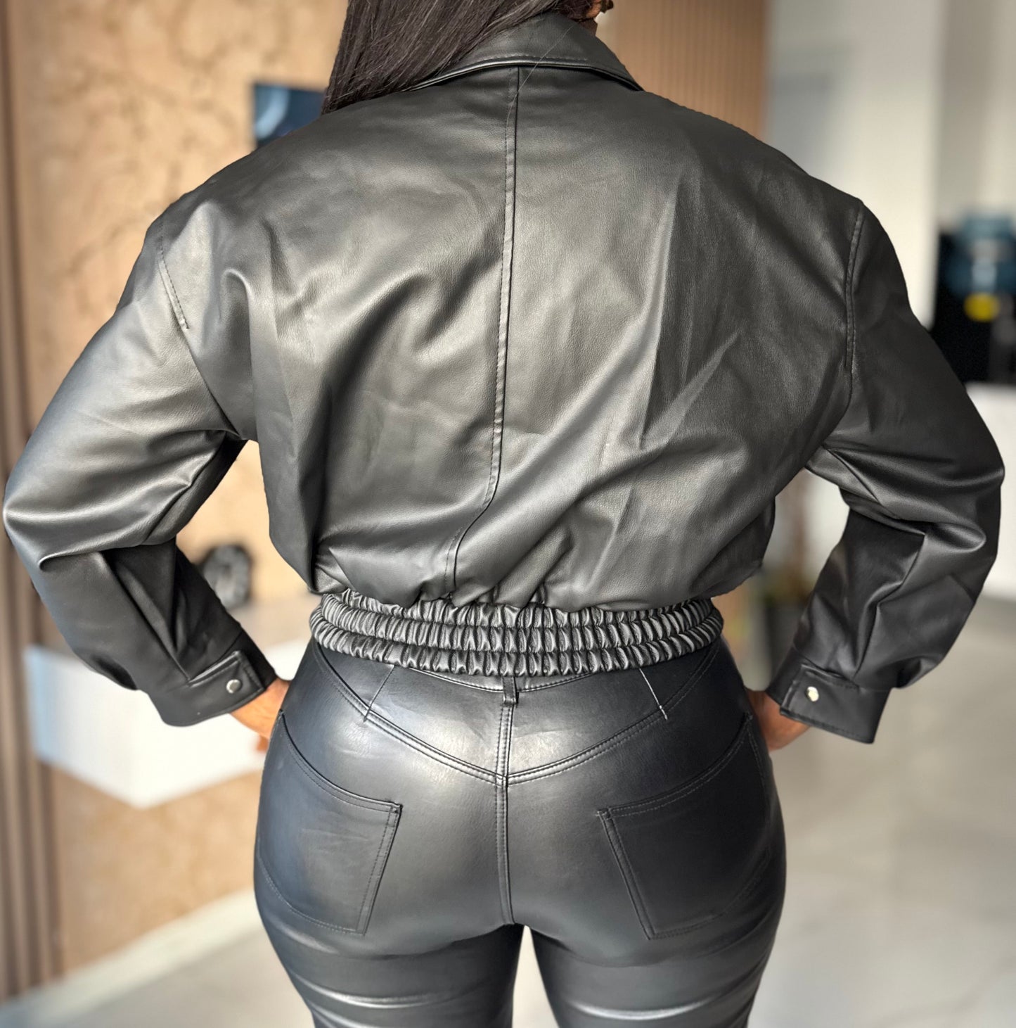 Cleo Leather Bomber Jacket