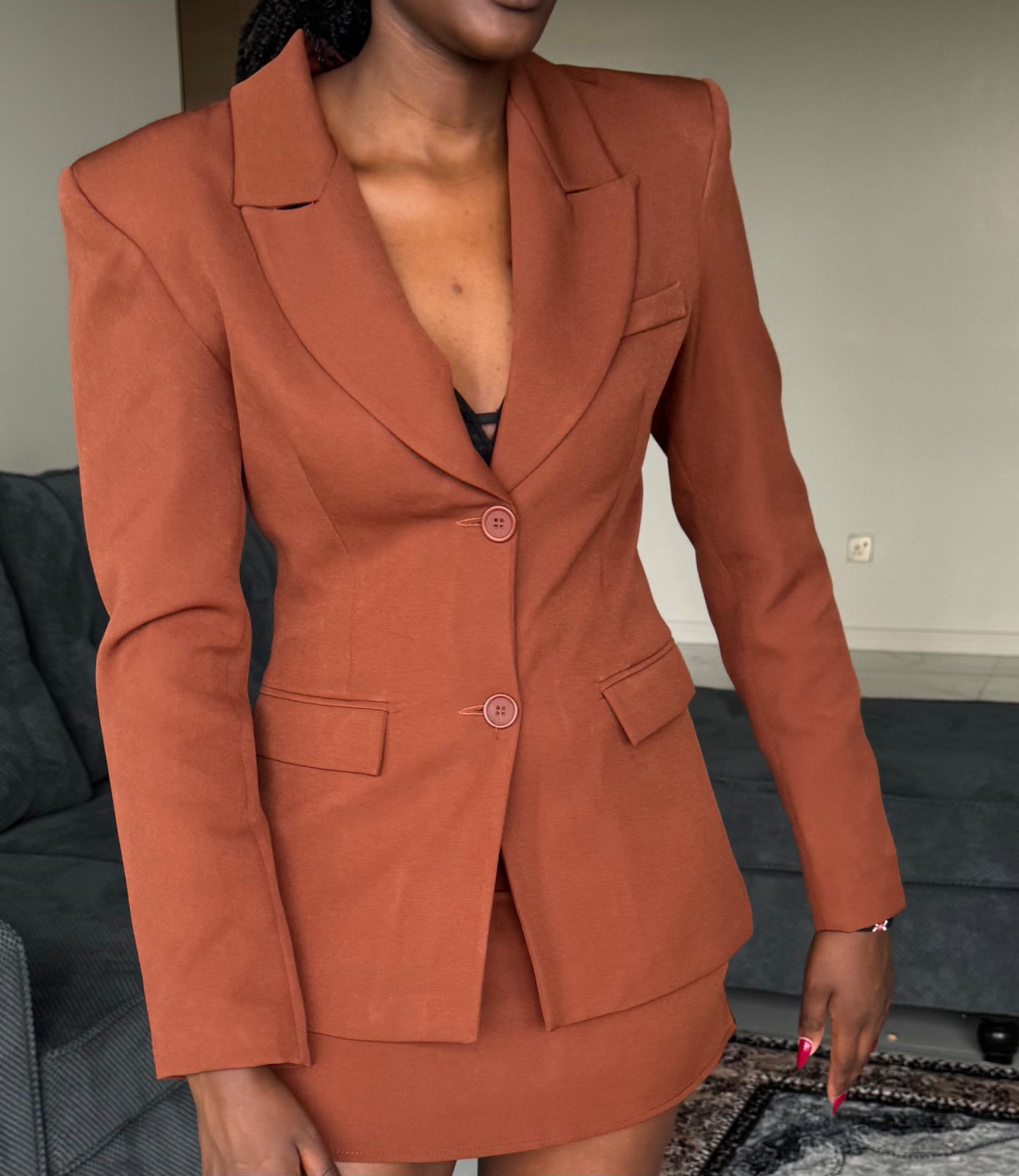 Padded Blazer & Mini Skirt Set