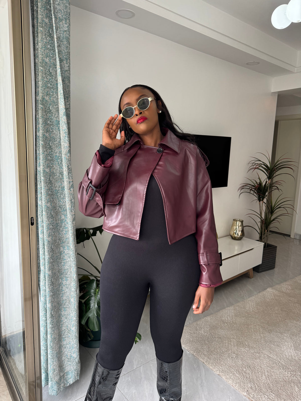 Soho Faux Leather Crop Jacket