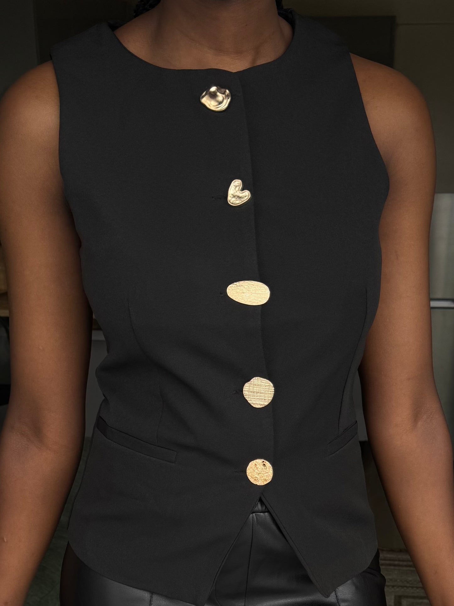 Massimo Gold-buttoned Halfcoat