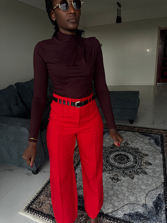 High-Waisted Tailored Wide-Leg Pants