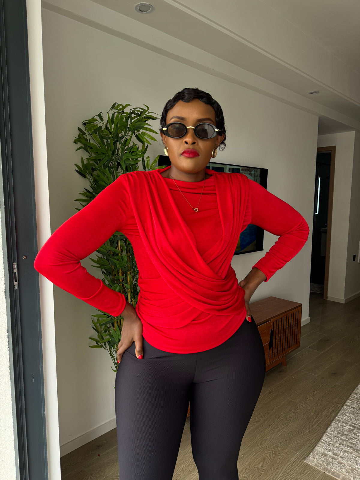 Simone Double-Drape Top