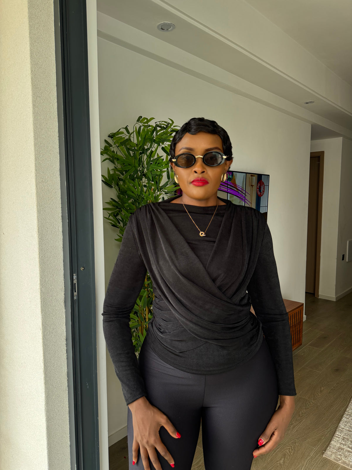 Simone Double-Drape Top