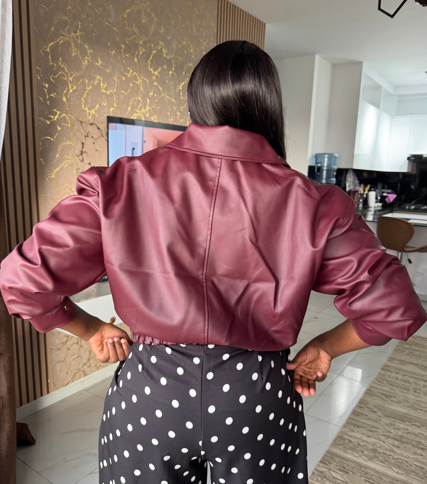 Cleo Leather Bomber Jacket