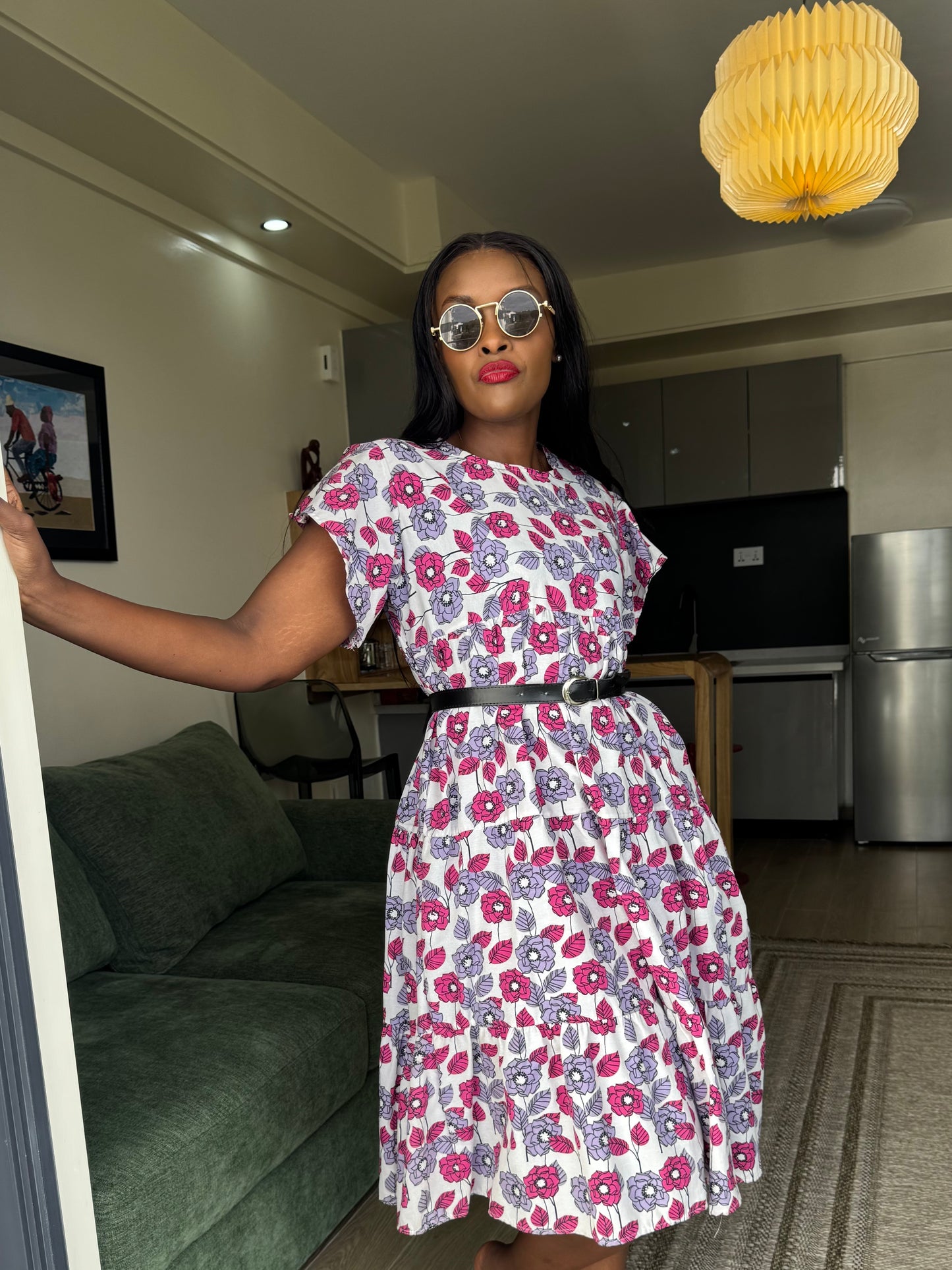 Floral Tiered Midi Dress