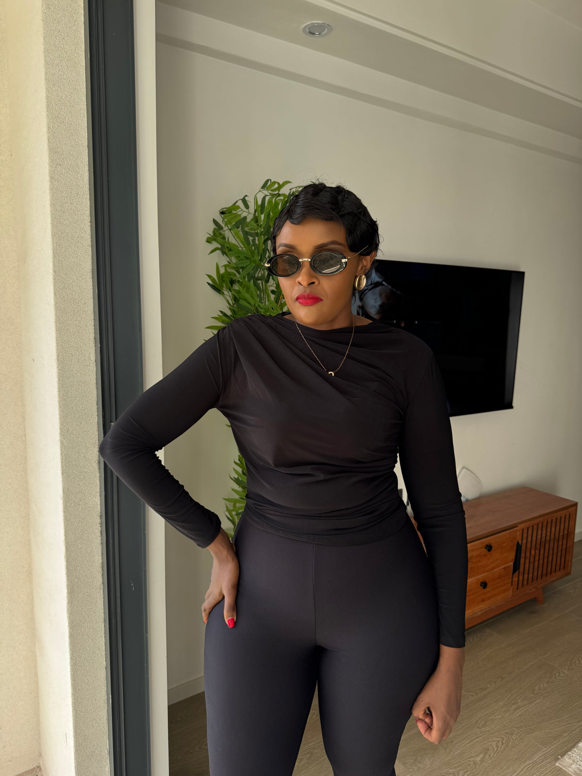 Sienna Long-Sleeve Ruched Top