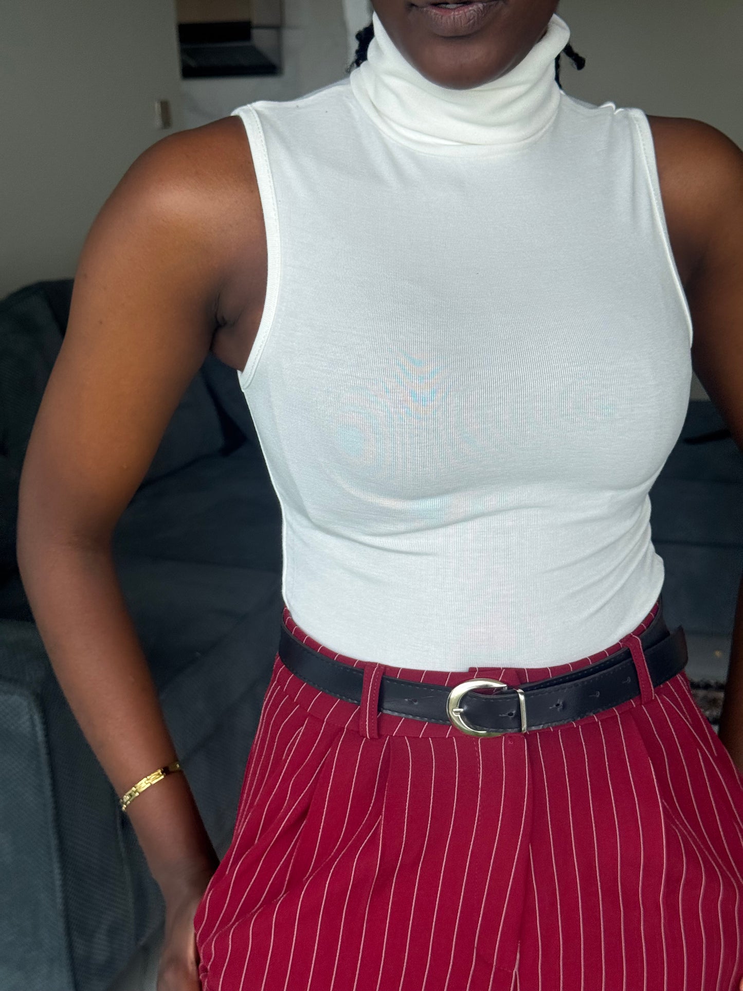 Turtleneck Sleeveless Cotton Bodysuit
