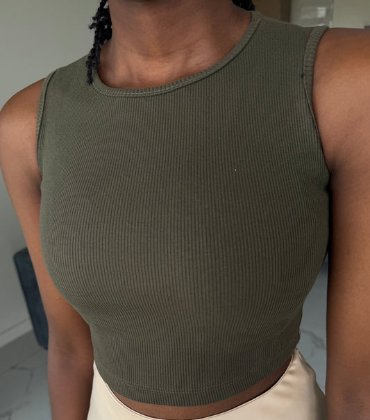 Halter Ribbed Crop