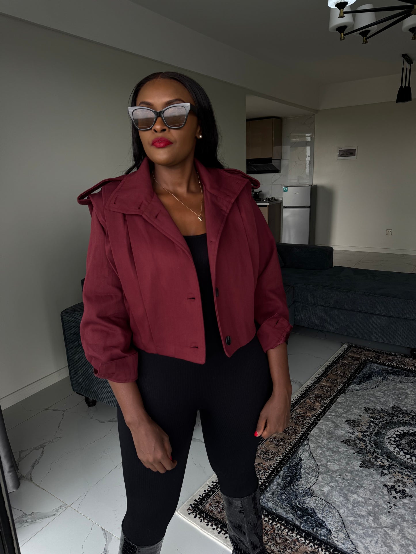 Pleated Bomber Jacket