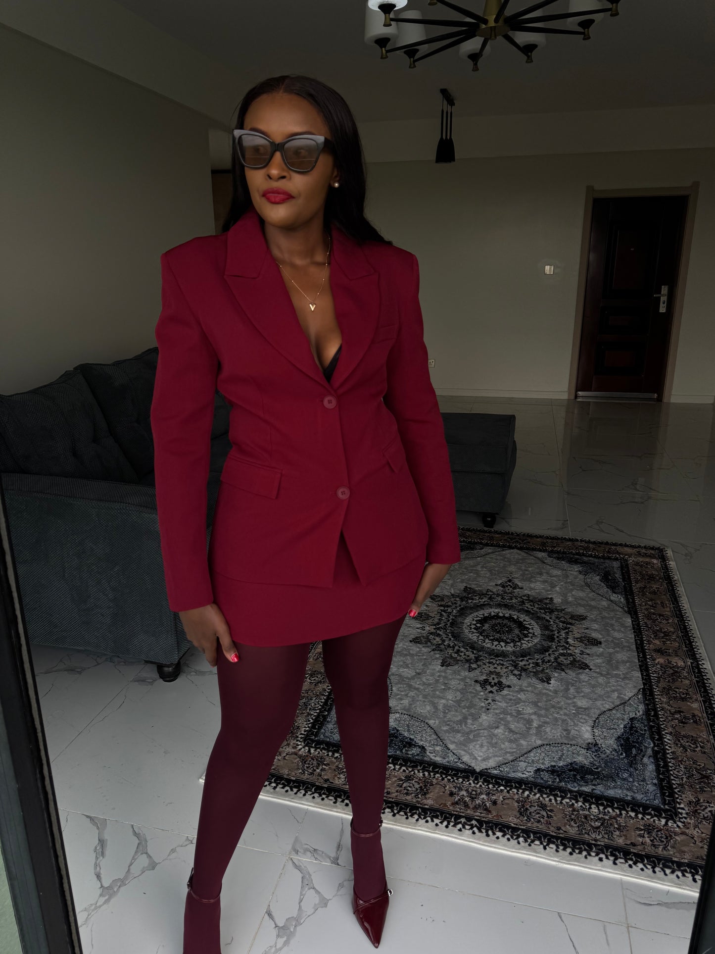 Padded Blazer & Mini Skirt Set