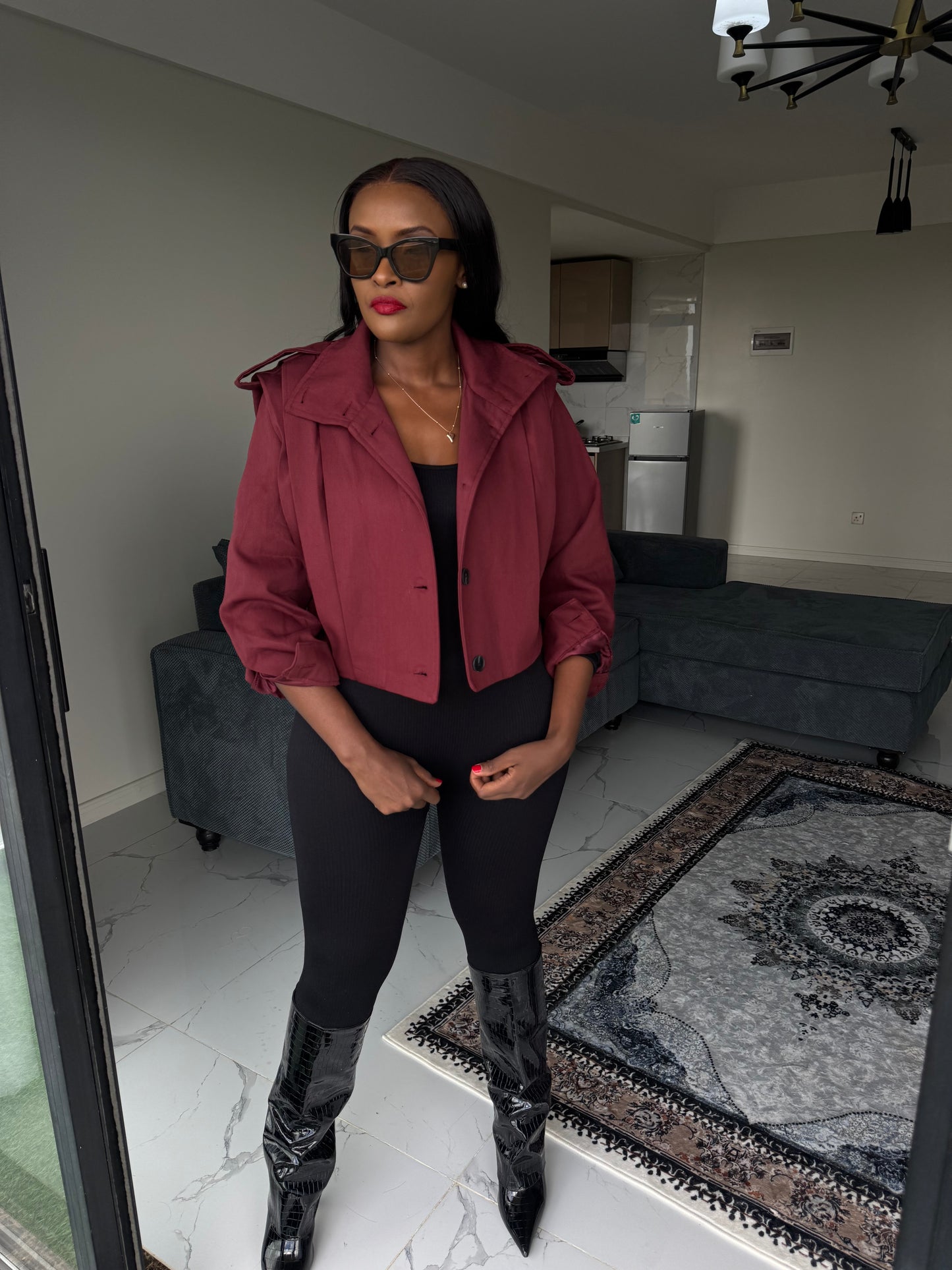 Pleated Bomber Jacket
