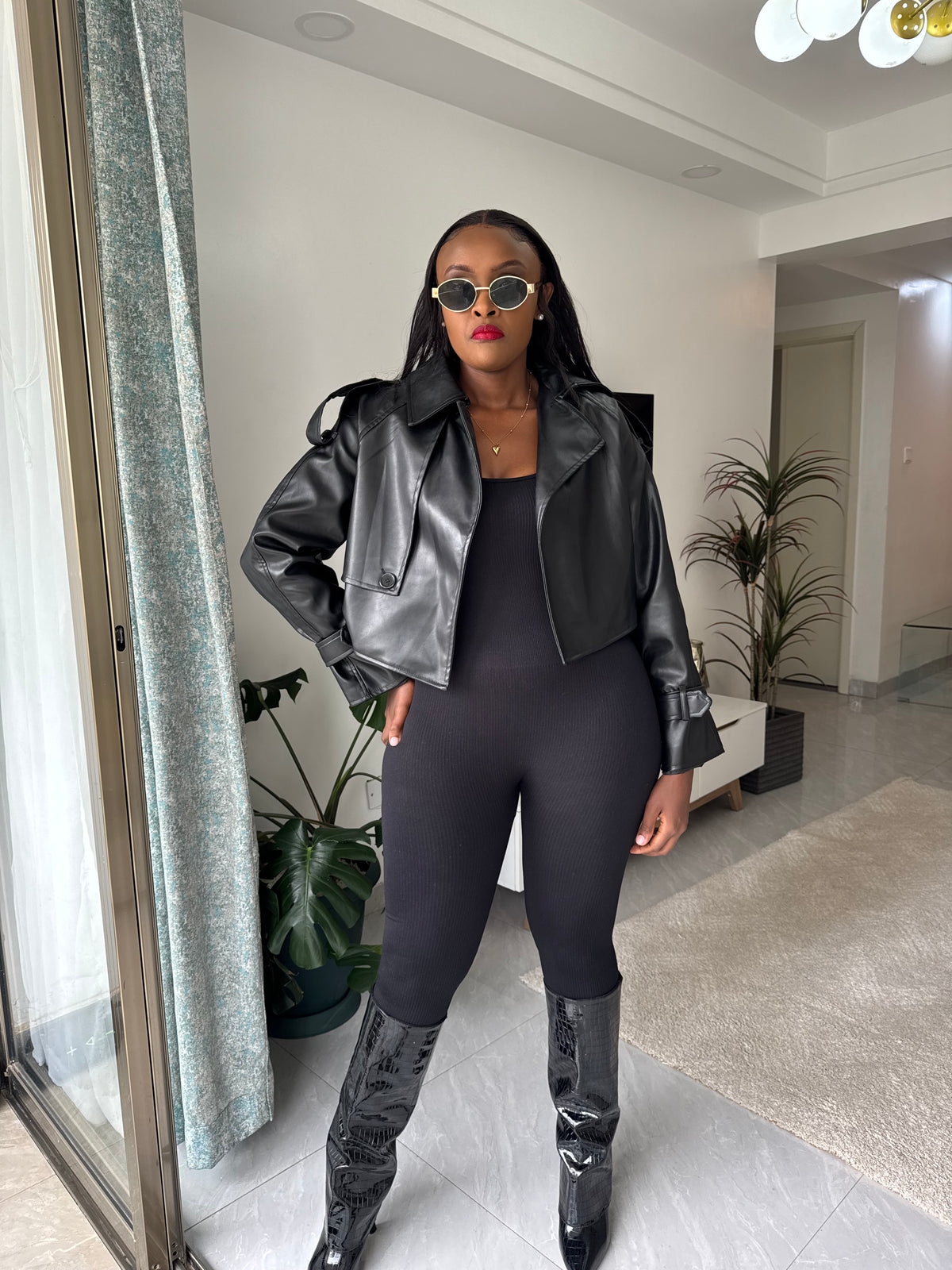 Soho Faux Leather Crop Jacket