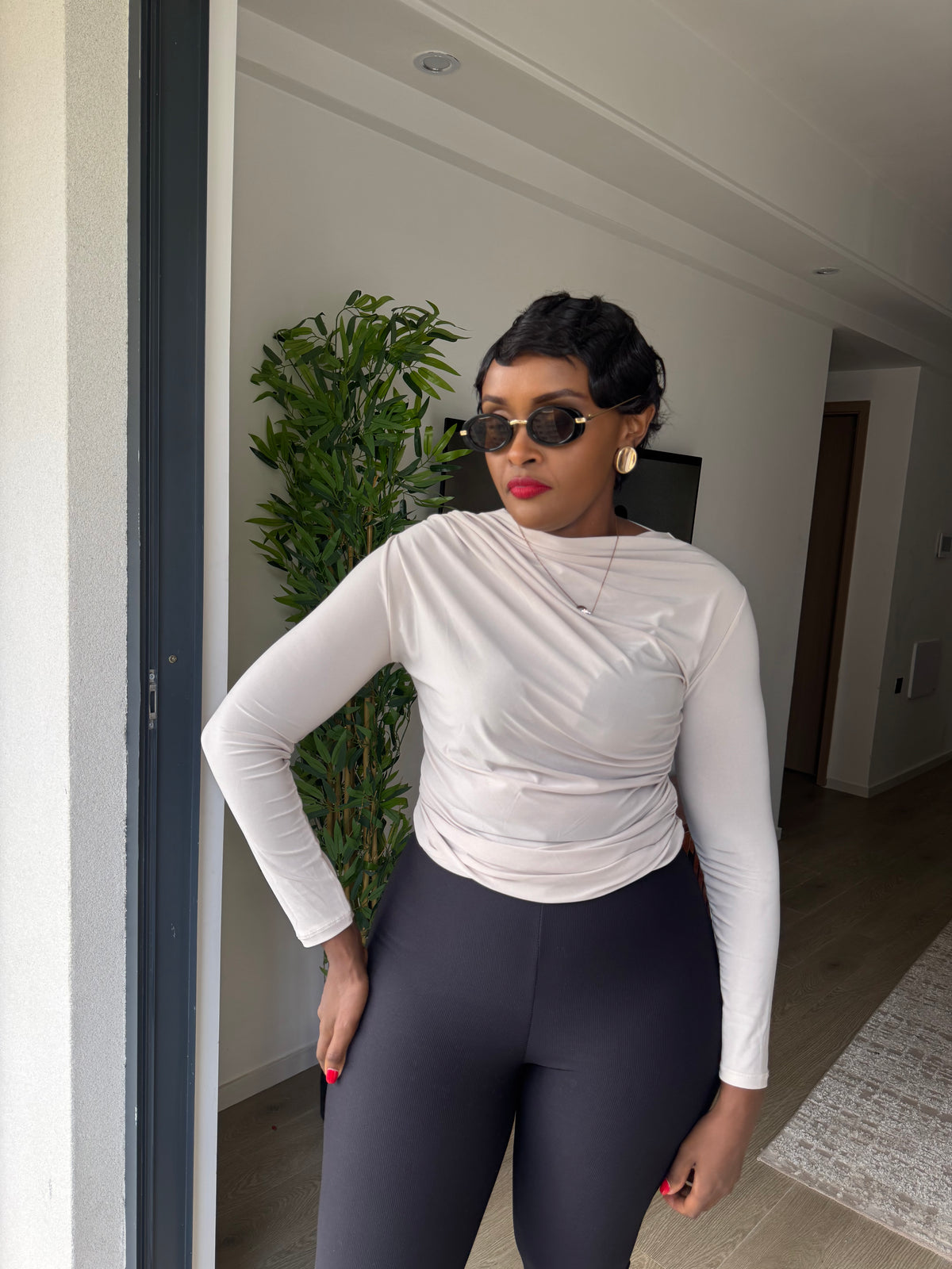 Sienna Long-Sleeve Ruched Top