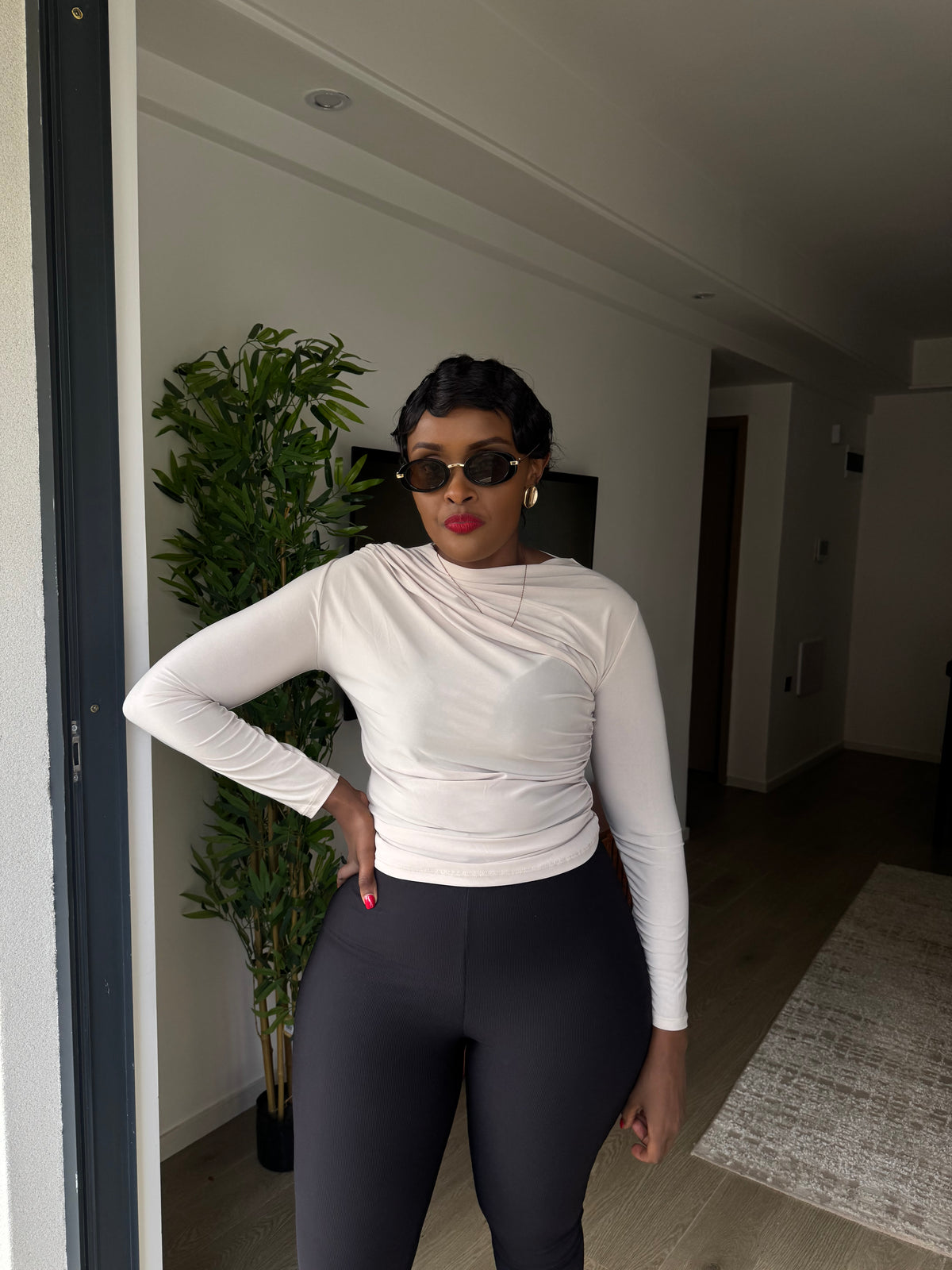 Sienna Long-Sleeve Ruched Top