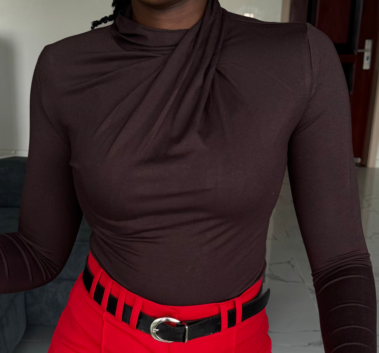 Neck-ruched Top