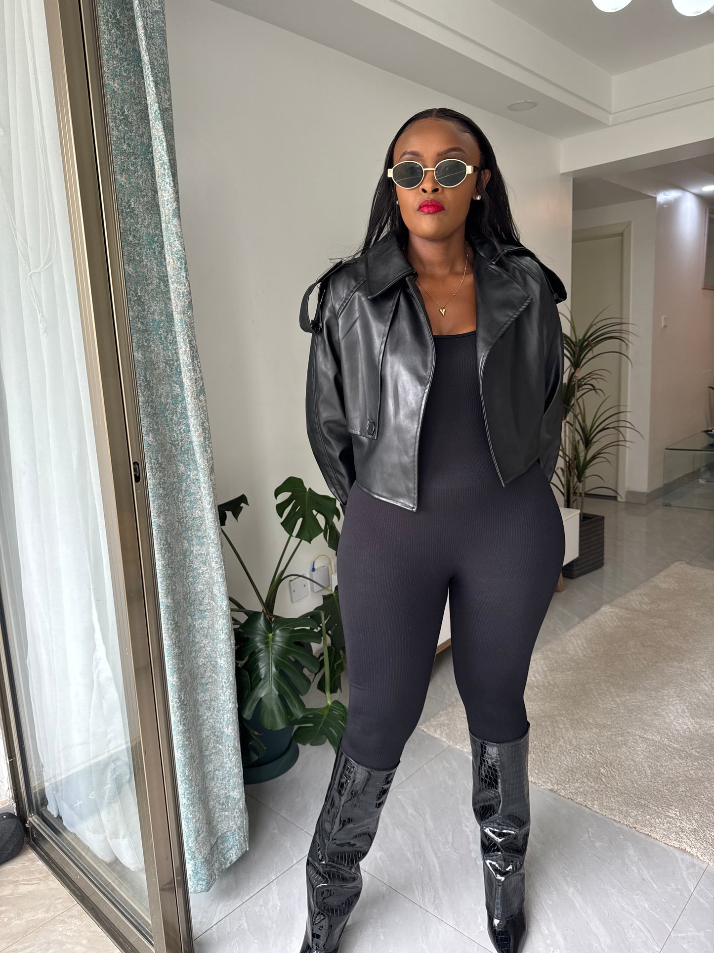 Soho Faux Leather Crop Jacket