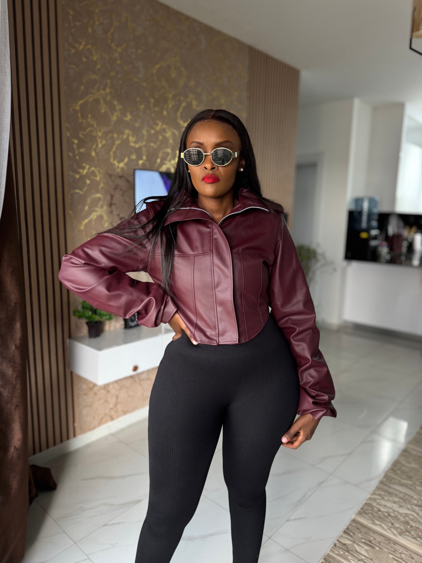 Sade Corset Sculpt Leather Jacket